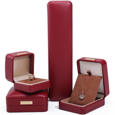 Schwimmeffekt Rot PU Leder Luxus Schmuck Verpackung Box Set mit Goldbar