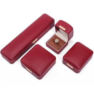 Schwimmeffekt Rot PU Leder Luxus Schmuck Verpackung Box Set mit Goldbar
