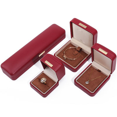 Schwimmeffekt Rot PU Leder Luxus Schmuck Verpackung Box Set mit Goldbar