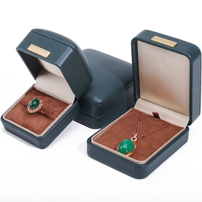 Handy Konvex Dach Falsches Leder Luxus Schmuckschachtel Paket mit Goldbar Ornament