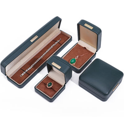 Handy Konvex Dach Falsches Leder Luxus Schmuckschachtel Paket mit Goldbar Ornament