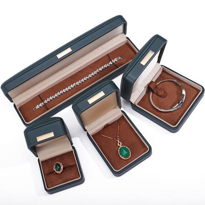 Handy Konvex Dach Falsches Leder Luxus Schmuckschachtel Paket mit Goldbar Ornament