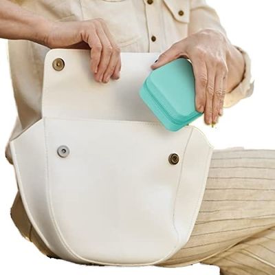 Mehrfachfächer PU-Leder Reise Schmuck Organisator Box Reißverschluss Tasche