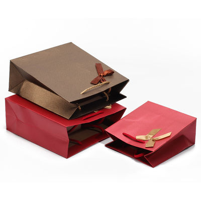 Twill Grain Geschmackvolles Karton Papier Tote Geschenktaschen Schmuck Verpackung Halter