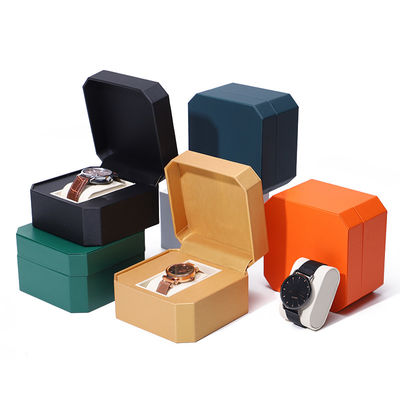 kaufen Achtseckige schlanke Luxus-Lederuhrbox mit weichen Samtfolie zum Geschenk online manufacture