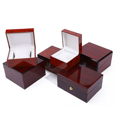 Exquisite glänzende Holz Luxusuhr Aufbewahrungskoffer Uhr Halter Box anpassbar