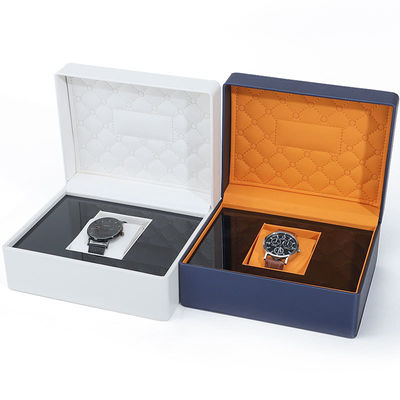 kaufen Soft Touch Lining PU Lederuhrbox Luxusverpackung mit schlankem Holzinneren online manufacture