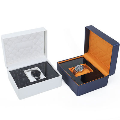 Soft Touch Lining PU Lederuhrbox Luxusverpackung mit schlankem Holzinneren