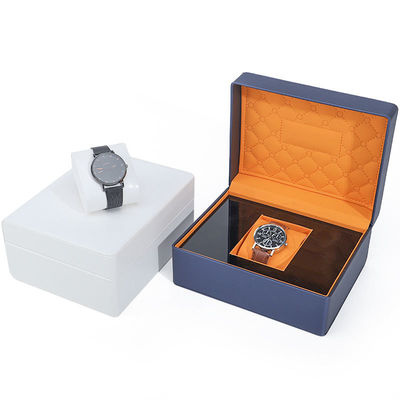 Soft Touch Lining PU Lederuhrbox Luxusverpackung mit schlankem Holzinneren