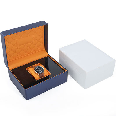 Soft Touch Lining PU Lederuhrbox Luxusverpackung mit schlankem Holzinneren