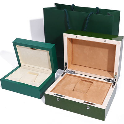 kaufen High-End Grüne Holzuhrbox für Luxus-Geschenkverpackungen mit umgekehrter Tasche online manufacture