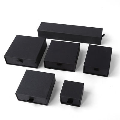 Großhandel Fertigung Öko-freundlich Luxus Geschenk Schmuckschachtel Personalisiertes Custom Logo Ring Halskette Ohrring Armband Verpackung schwarzer Karton Papier Schublade Schmuckschachtel