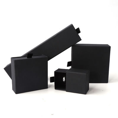 Großhandel Fertigung Öko-freundlich Luxus Geschenk Schmuckschachtel Personalisiertes Custom Logo Ring Halskette Ohrring Armband Verpackung schwarzer Karton Papier Schublade Schmuckschachtel