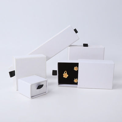 Großhandel Fertigung Öko-freundlich hochwertiges Geschenk Schmuckschachtel Personalisierter Custom Ring Halskette Ohrring Armband Verpackung weißes Karton Papier Schublade Schmuckschachtel mit Logo