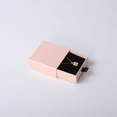 Großhandel Fertigung Öko-freundlich hochwertiges Geschenk Schmuckschachtel Personalisierter Custom Ring Halskette Ohrring Armband Verpackung rosa Pappe Schublade Schmuckschachtel mit Logo