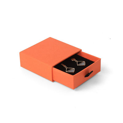 Großhandel Fertigung Öko-freundlich hochwertiges Geschenk Schmuckschachtel Personalisierter Custom Ring Halskette Ohrringe Armband Verpackung Orange Karton Papier Schublade Schmuckschachtel mit Logo