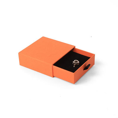 Großhandel Fertigung Öko-freundlich hochwertiges Geschenk Schmuckschachtel Personalisierter Custom Ring Halskette Ohrringe Armband Verpackung Orange Karton Papier Schublade Schmuckschachtel mit Logo