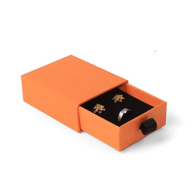 Großhandel Fertigung Öko-freundlich hochwertiges Geschenk Schmuckschachtel Personalisierter Custom Ring Halskette Ohrringe Armband Verpackung Orange Karton Papier Schublade Schmuckschachtel mit Logo