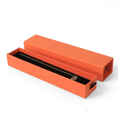 Großhandel Fertigung Öko-freundlich hochwertiges Geschenk Schmuckschachtel Personalisierter Custom Ring Halskette Ohrringe Armband Verpackung Orange Karton Papier Schublade Schmuckschachtel mit Logo