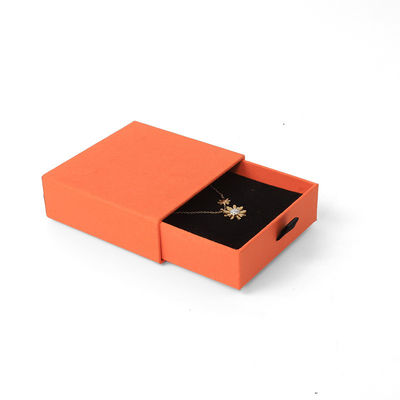 Großhandel Fertigung Öko-freundlich hochwertiges Geschenk Schmuckschachtel Personalisierter Custom Ring Halskette Ohrringe Armband Verpackung Orange Karton Papier Schublade Schmuckschachtel mit Logo