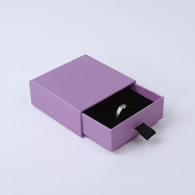 Großhandel Fertigung Öko-freundlich hochwertiges Geschenk Schmuckschachtel Personalisierter Custom Ring Halskette Ohrring Armband Verpackung Lila Pappe Schublade Schmuckschachtel mit Logo