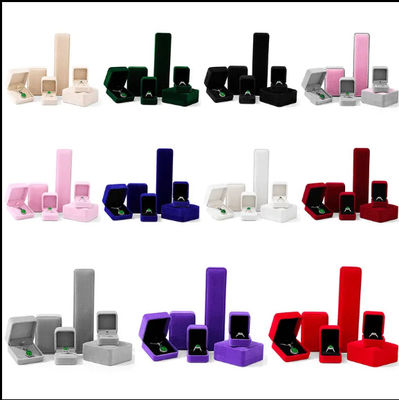 Rot, hellgrün, Samt Schmuck Hochzeitsring Verpackung Flip Schmuckbox