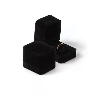Personalisierte Schwarze Samt Hochzeitsring Box Doppel umweltfreundlich