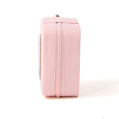 Tragbare kleine Pu-Leder-Perlen-Velvet-Pink-Schmuckschachtel