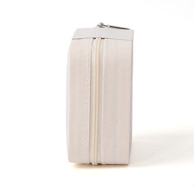 Kleines weißes Leder Reiseorganisator Gehäuse Schmuck Lagerbox Verpackung
