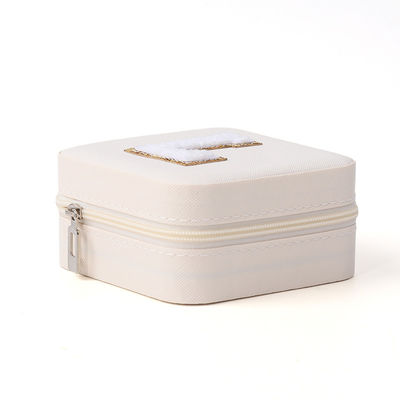 Kleines weißes Leder Reiseorganisator Gehäuse Schmuck Lagerbox Verpackung