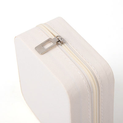 Kleines weißes Leder Reiseorganisator Gehäuse Schmuck Lagerbox Verpackung
