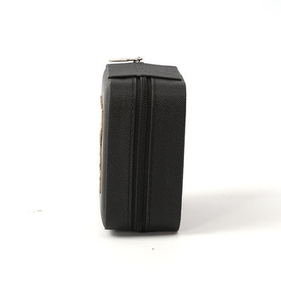 Luxus Schmuck Geschenk-Speicherbox Custom Logo Portable Kleines Leder Schwarz Organisator Reisetasche