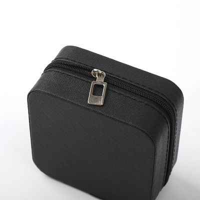 Luxus Schmuck Geschenk-Speicherbox Custom Logo Portable Kleines Leder Schwarz Organisator Reisetasche