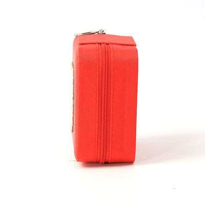 Portable Kleines Leder Rot Schmuck-Speicherbox Gesamtanzeige