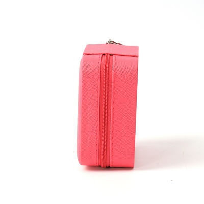 Luxus-Schmuck Geschenk-Speicher-Box benutzerdefinierte tragbare kleine Leder Rose Rot Schmuck-Organisator Reisetasche