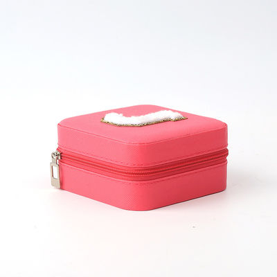 Luxus-Schmuck Geschenk-Speicher-Box benutzerdefinierte tragbare kleine Leder Rose Rot Schmuck-Organisator Reisetasche