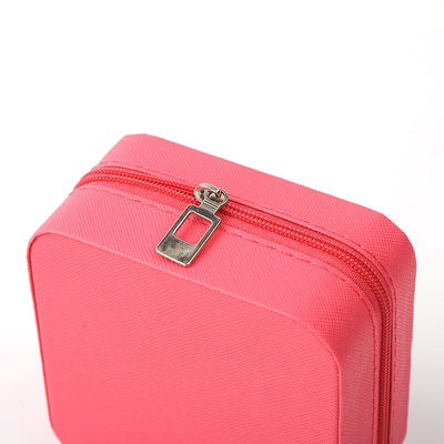 Luxus-Schmuck Geschenk-Speicher-Box benutzerdefinierte tragbare kleine Leder Rose Rot Schmuck-Organisator Reisetasche