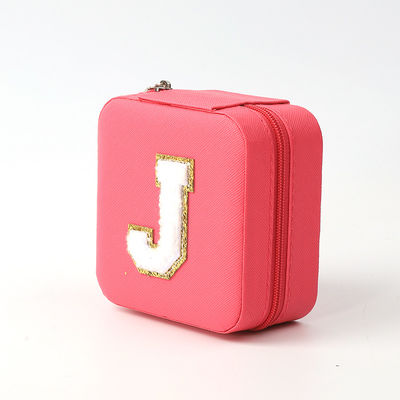Luxus-Schmuck Geschenk-Speicher-Box benutzerdefinierte tragbare kleine Leder Rose Rot Schmuck-Organisator Reisetasche