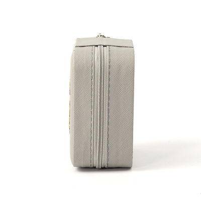 Kleines Leder Grau Schmuck Organisator Reisetasche Schmuck Lagerbox