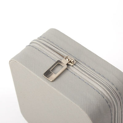 Kleines Leder Grau Schmuck Organisator Reisetasche Schmuck Lagerbox