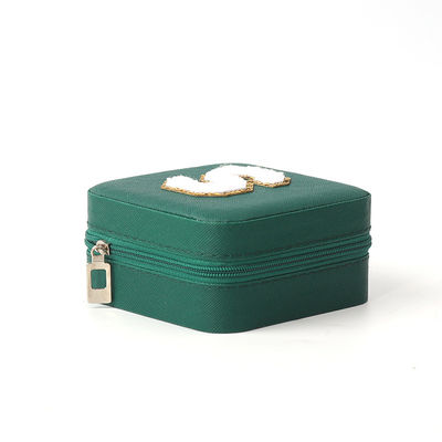 Schmuck Geschenk-Speicherbox Custom Portable Kleines Leder Dunkelgrün Schmuck-Organisator Schmuck-Speicherbox