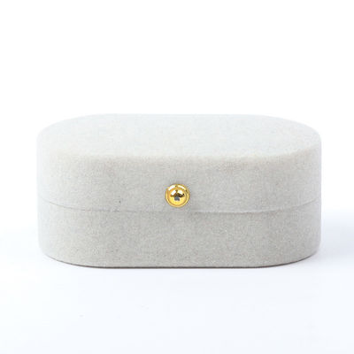 Luxus Schmuckschachtel Personalisierte Custom Graue Samt Schmuck Verpackung Hochzeit Verlobung Doppelring Box
