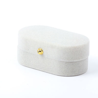 Luxus Schmuckschachtel Personalisierte Custom Graue Samt Schmuck Verpackung Hochzeit Verlobung Doppelring Box