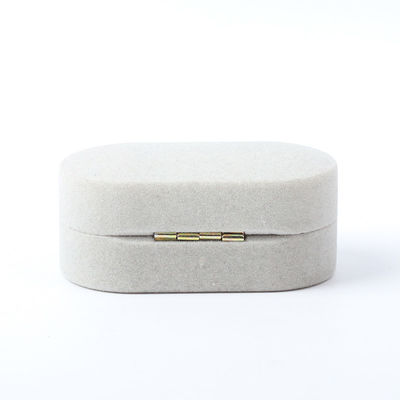 Luxus Schmuckschachtel Personalisierte Custom Graue Samt Schmuck Verpackung Hochzeit Verlobung Doppelring Box