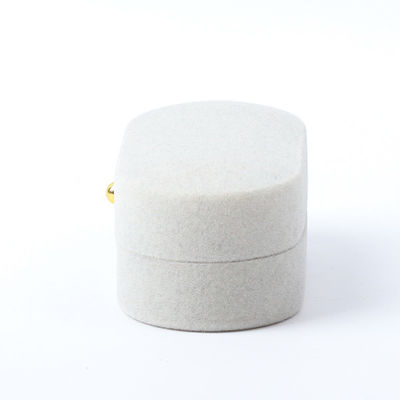 Luxus Schmuckschachtel Personalisierte Custom Graue Samt Schmuck Verpackung Hochzeit Verlobung Doppelring Box