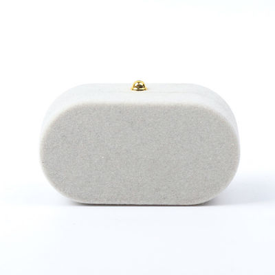 kaufen Luxus Schmuckschachtel Personalisierte Custom Graue Samt Schmuck Verpackung Hochzeit Verlobung Doppelring Box online manufacture