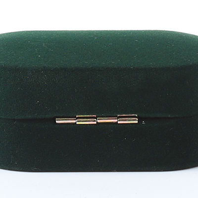 Großhandel Fertigung Luxus Schmuckschachtel Personalisierte Custom Grüne Samt Schmuck Verpackung Hochzeit Verlobung Doppelring Box Mit Logo