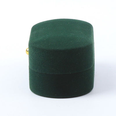 Großhandel Fertigung Luxus Schmuckschachtel Personalisierte Custom Grüne Samt Schmuck Verpackung Hochzeit Verlobung Doppelring Box Mit Logo