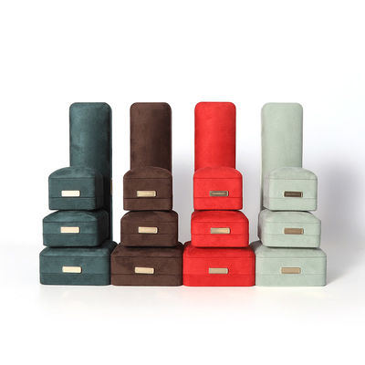 Großhandel Luxus-Schmuck-Box personalisierte High-End-Konnektur Armband Ohrringe Ring Schmuck-Set Verpackung handgefertigter Samt Schmuck-Box mit Logo
