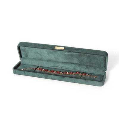 Großhandel Luxus Schmuckbox Personalisierte High-End-Konnektur Armband Ohrringe Ring Schmuckset Verpackung Samt dunkelgrün Schmuckbox mit Logo
